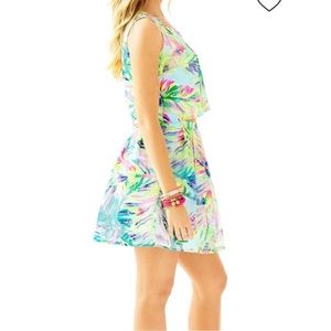 Lilly Pulitzer Hilah Floral Print Mesh Skirt & Top Set Neon